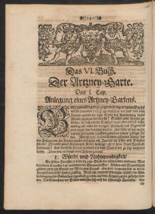 Das VI. Buch. Der Artzney-Garte.