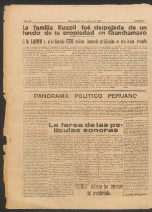 Panorama político peruano