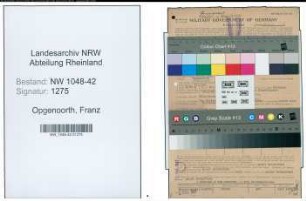 Entnazifizierung Franz Opgenoorth , geb. 27.02.1899 (Baecker)