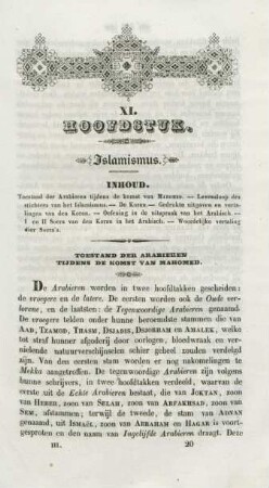 XI. Hoofdstuk. Islamismus