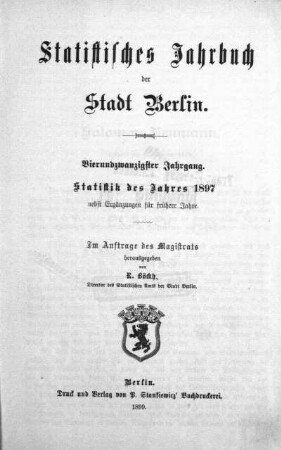 24.1897: Statistisches Jahrbuch der Stadt Berlin