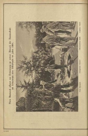 Fürst Bismarck pflanzt zur Erinnerung an seinen Besuch der Baumschule im Arboretum eine Silberlinde im Jahre 1884