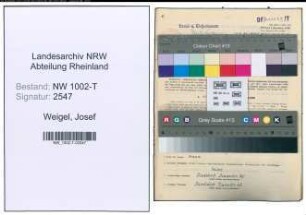 Entnazifizierung Josef Weigel , geb. 16.02.1890 (Techn.Angest.)