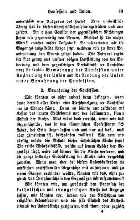 2. Bewahrung der Confession.