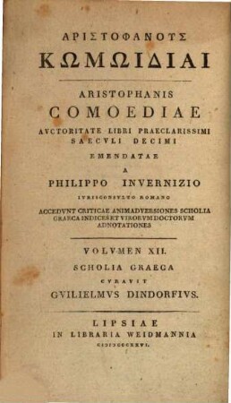 Scholia Graeca In Aristophanis Comoedias, 3
