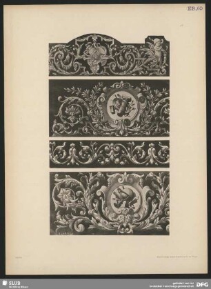 Decorations-Motive zum allgemeinen Gebrauch. Bordüren mit Arabesken und Kartuschen
