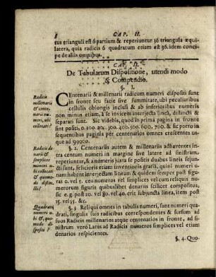 Cap. II. De Tabularum Dispositione, utendi modo & Compedio.
