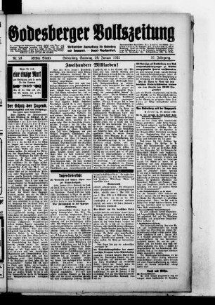 Godesberger Volkszeitung. 1913-1933