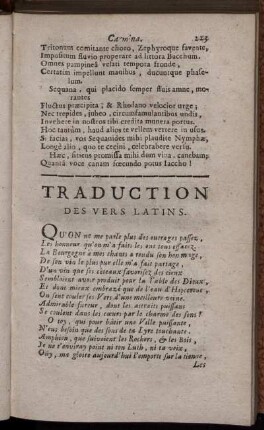 Traduction des Vers Latins.