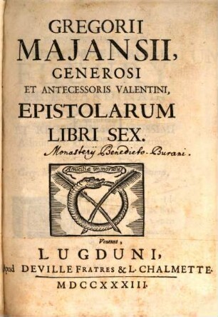 Epistolarum Libri sex