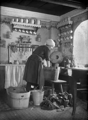 Waschtag in der Bauernstube