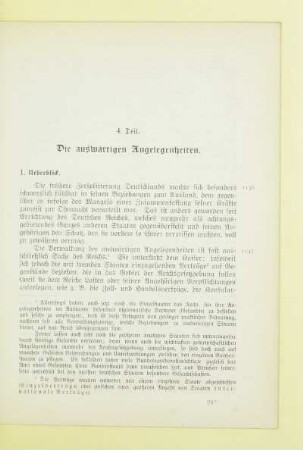 4. Teil. Die auswärtigen Angelegenheiten