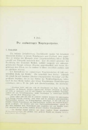 4. Teil. Die auswärtigen Angelegenheiten