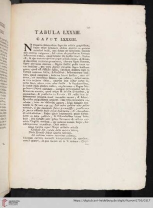 Tabula LXXXIII. Caput LXXXIII