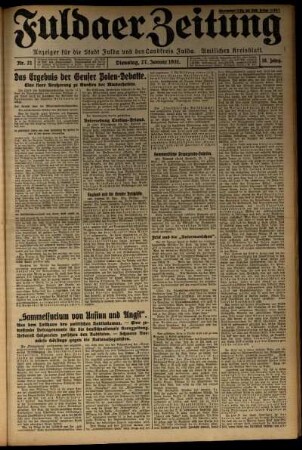 Ausgabe vom Dienstag, den 27. Januar 1931.