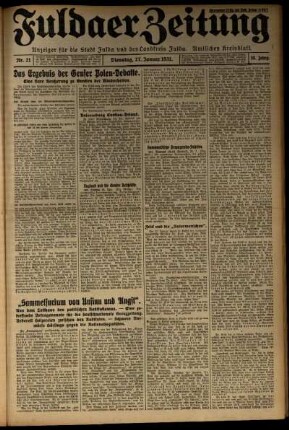 Ausgabe vom Dienstag, den 27. Januar 1931.