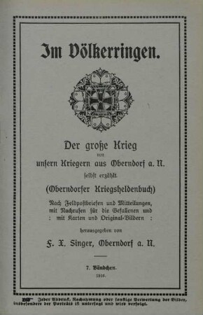 Bändchen 7: Im Völkerringen