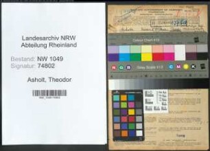 Entnazifizierung Theodor Asholt , geb. 08.05.1890 (Lehrer)