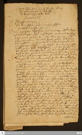 Brief von August Hermann Francke an Heinrich Rincke.