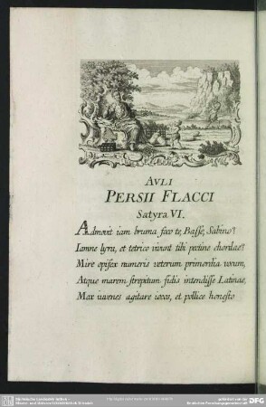 Auli Persii Flacci Satyra VI.