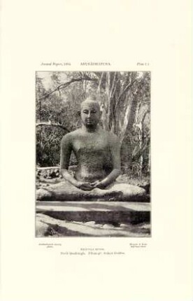 Plate I+. Anurádhapura. Toluvila ruins. North quadrangle. Pilima-gé: Sedent Buddha.