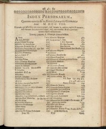 Index Personarum,[...]