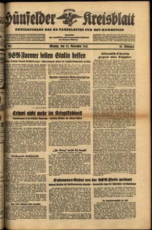 Ausgabe vom Montag, den 23. November 1942.
