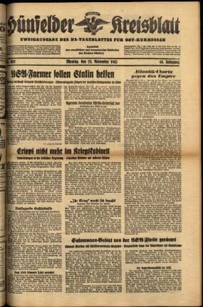 Ausgabe vom Montag, den 23. November 1942.