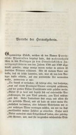 Vorrede der Herausgeberin