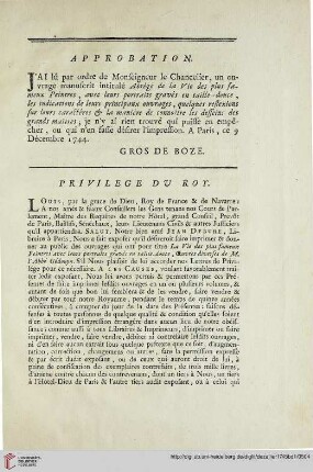 Privilège du roy