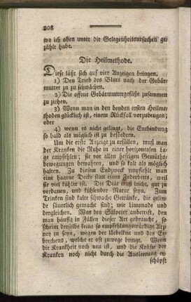 Die Heilmethode. - Vom Milchfieber.