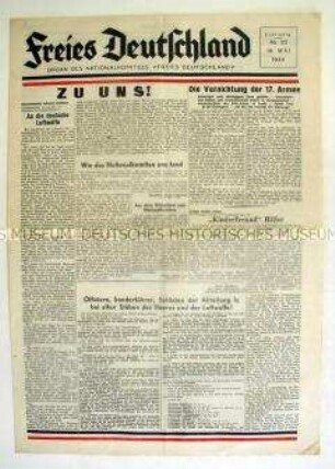 Wochenzeitung des NKFD "Freies Deutschland" überwiegend zum Kriegsverlauf an der Ostfront