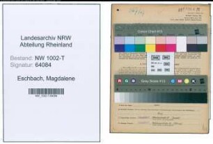 Entnazifizierung Magdalene Eschbach , geb. 22.07.1888 (Kauffrau)