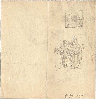 Thiersch, August ; München; Grabstein Liebig, Projekt - Perspektive, Detail
