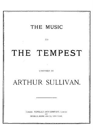 The music to Shakespeare's play The Tempest