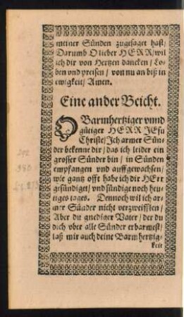 Eine ander Beicht.