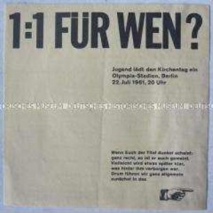 Programm einer Jugendveranstaltung im Rahmen des 10. Evangelischen Kirchentages 1961 in Berlin (West)