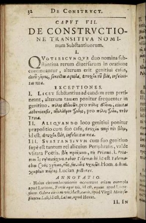 Caput VII. De Constructione Transitiva Nominum Sustantiuorum.