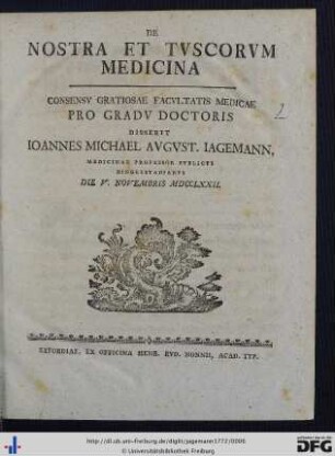De Nostra Et Tuscorum Medicina