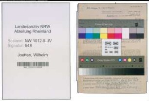Entnazifizierung Wilhelm Joetten , geb. 02.04.1896 (Lehrer)