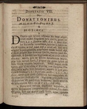 Disputatio VIII. De Donationibus.