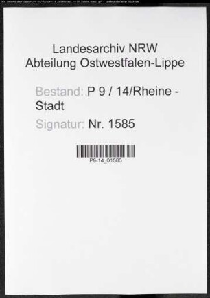 Sterberegister Standesamt Rheine-Stadt