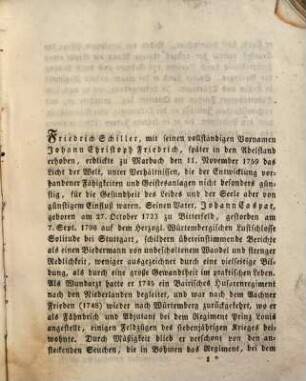 Friedrich v. Schiller's Biographie