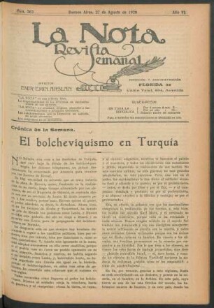 Crónica de la semana : El bolcheviquismo en Turquía