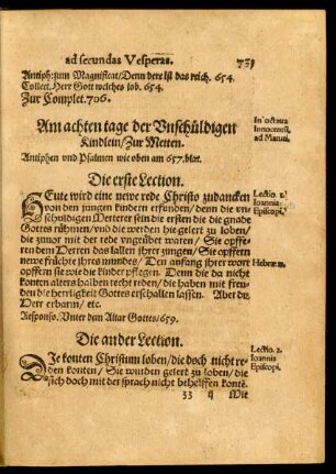 Am achten tage der Unschüldigen Kindlein ...