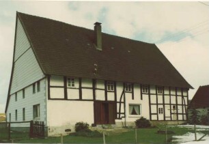 Fachwerkhaus, Strangweg 95, Seitenansicht. Detmold. Strangweg 95. Papierabzug