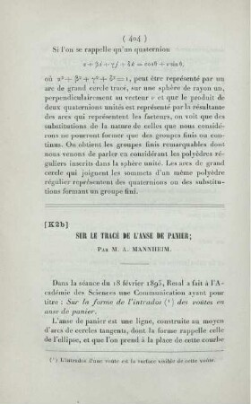 Sur le tracé de l'anse de panier.