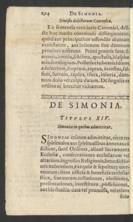 De Simonia. Titulus XIV.