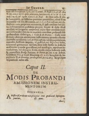Caput II. De Modis Probandi Amissionem Instrumentorum.