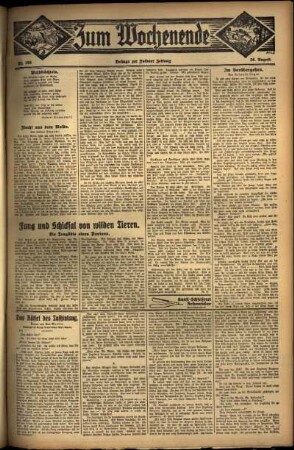 Zweite Ausgabe vom Sonntag, den 28. August 1932.